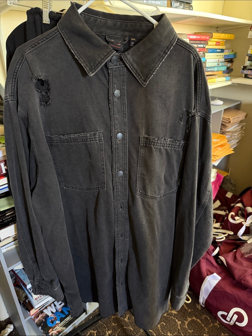 Girls scout Black Washed Distressed Button-Down Dress